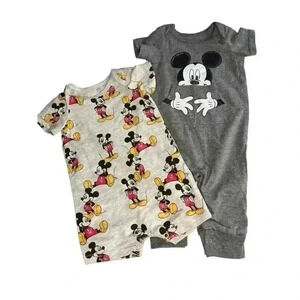 DISNEY BABY MICKEY MOUSE ROMPER 2 PIECE SET•SIZE 3/6 MONTHS•NWT•